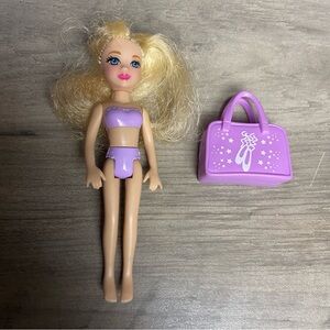 Vintage 2000’s Polly Pocket, Blonde Hair,Hair can be Brushed, Purple Ballet Tote
